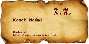 Kosch Noémi névjegykártya